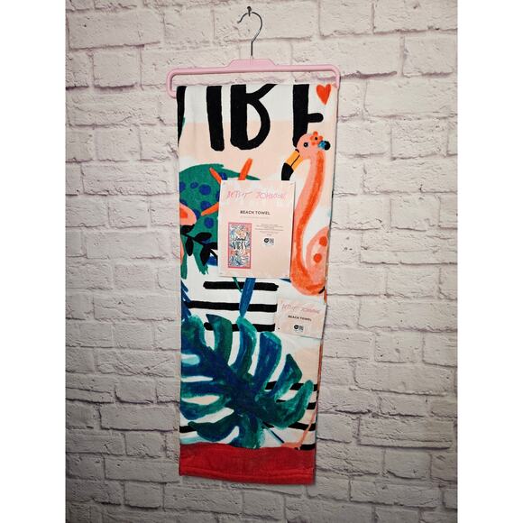 Betsey Johnson‎ NWT Beach Towel "Island Vibes" 100% Cotton 36 x 68 - Picture 3 of 6